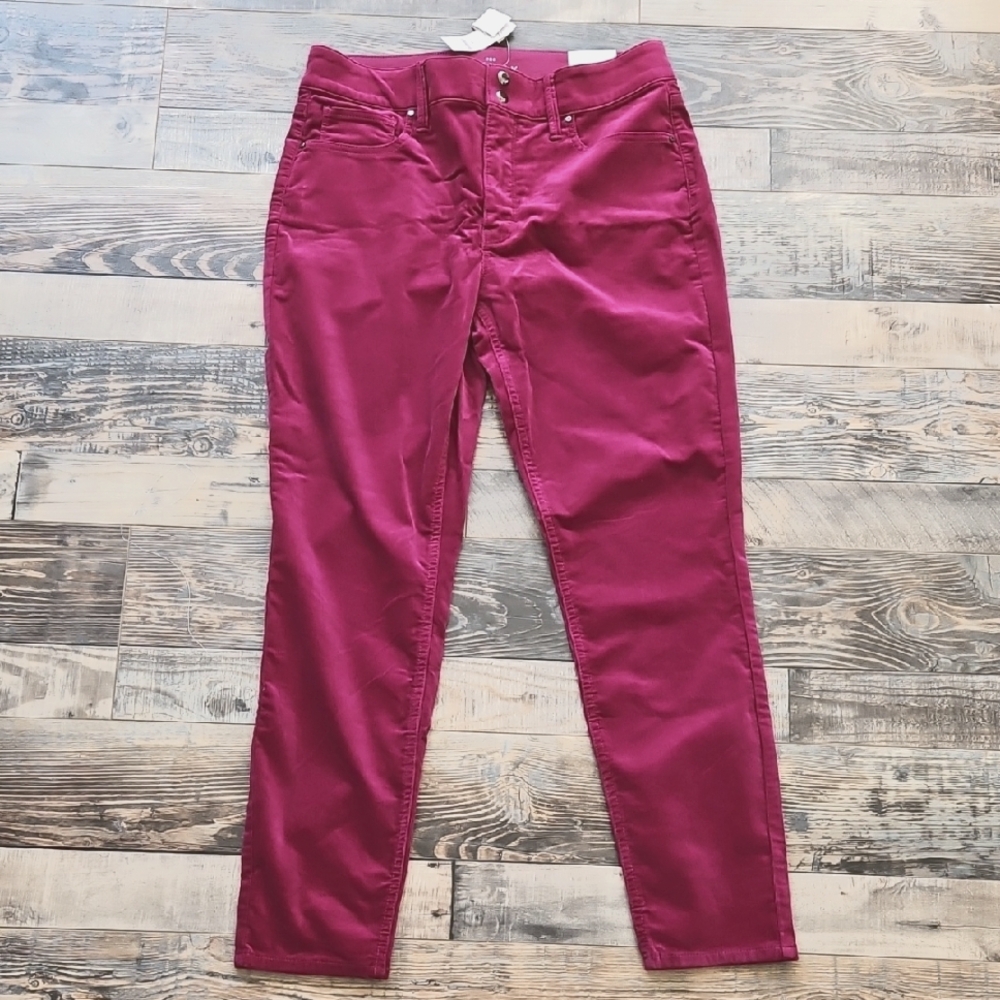 NWT White House Black Market Fuchsia Pink Ankle Cords Jeans